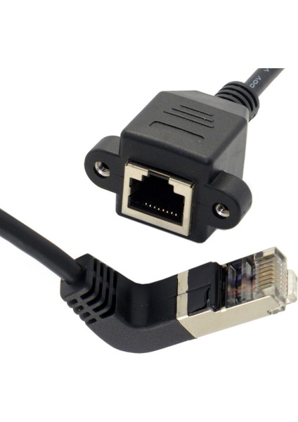 Cy 0.3m Yukarı Açılı 90 Derece Stp Utp Cat 5e Erkek - Dişi Panel Montajlı Ethernet Ağ Uzatma Kablosu (Yurt Dışından) fiyatları