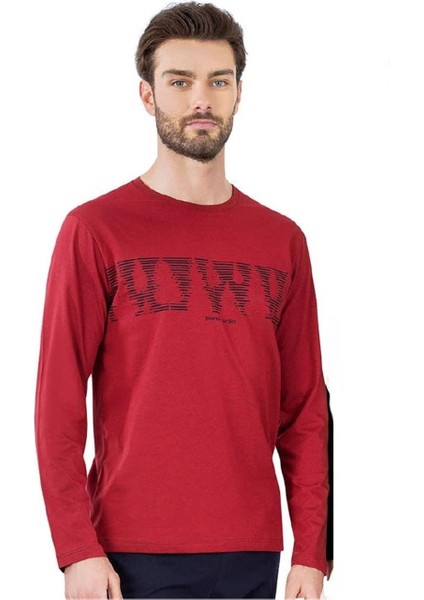 6068 Erkek Uzun Kollu Bisiklet Yaka Pijama Takımı