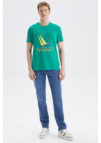 Baskılı % 100 Pamuk Standart Fit Bisiklet Yaka T Shirt Erkek T Shirt V35519T 3px fiyatları