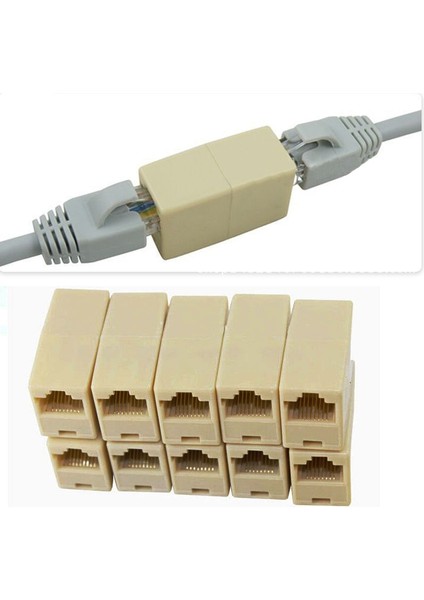 Yüksek Kalite 10 Adet RJ45 Cat5 Çoğaltıcı Fiş Ağ Lan Kablosu Genişletici Konnektör Adaptörü Yeni Anma 4.9 (Yurt Dışından) fiyatları