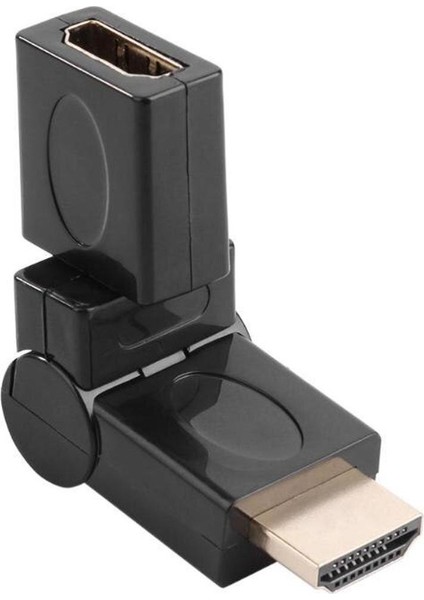 Her Yönüyle 360 Derece Dönebilen Döner 4K 3D HDMI Uyumlu Erkek - Dişi Ayarlanabilir Kablo Adaptörü Dönüştürücü Konektörü (Yurt Dışından)