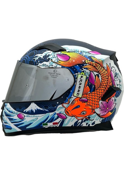 820 Tam Kapalı Kask Dakar 5 Beyaz Turuncu fiyatları