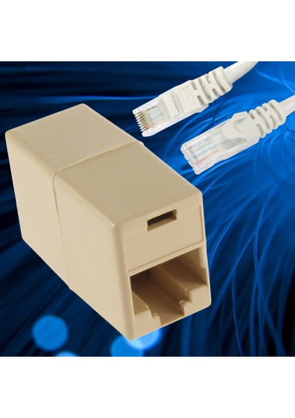 Yeni RJ45 Cat 5 5e Ethernet Lan Kablo Birleştirici Bağlayıcı Konektörü - Bej (Yurt Dışından)