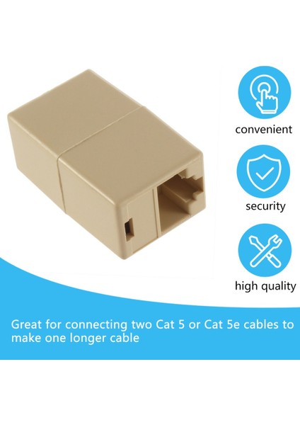 Yeni RJ45 Cat 5 5e Ethernet Lan Kablo Birleştirici Bağlayıcı Konektörü - Bej (Yurt Dışından)