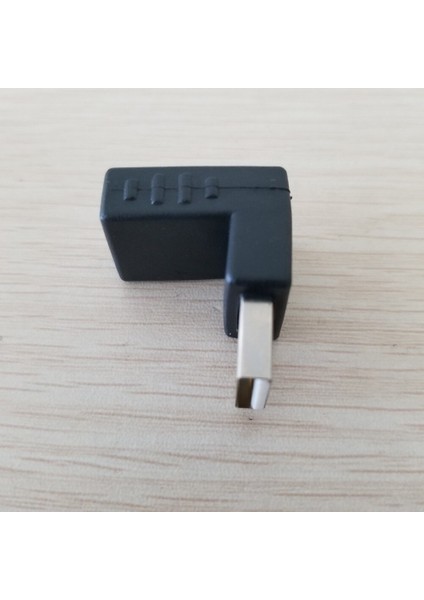 90 Derece Sağ Açı Yukarı Taraf L Tipi USB 2.0 Tip A Adaptör Konnektörü Dönüştürücü Erkek - Dişi Siyah (Yurt Dışından)