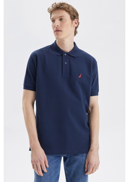 Classic Fit % 100 Pamuk Düğmeli Polo T Shirt Erkek Polo T Shirt K35000T 4nv