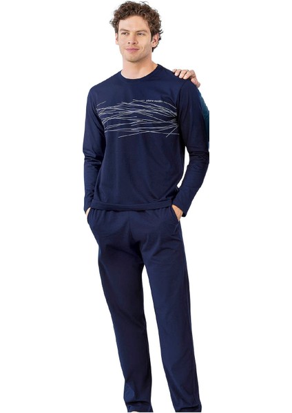 6061 Erkek Uzun Kollu Bisiklet Yaka Pijama Takımı modelleri