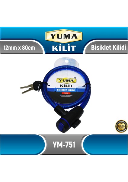 Bisiklet Kilidi | 12 mm x 80 cm | YM-751