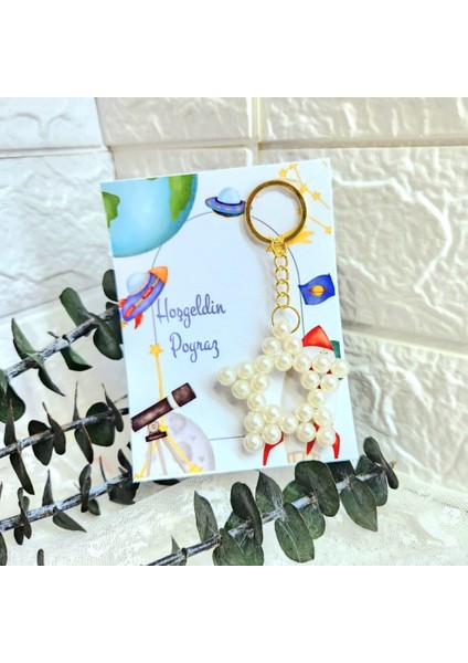 20 Adet Incili Yıldız Anahtarlık Galaksi Figürlü Bebek Şekeri Lik