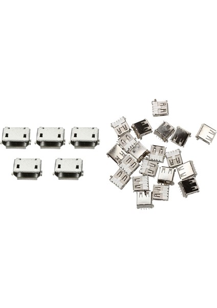 Jınmy-20 USB Dişi Tip 4-Pin Dıp Sağ Açı Fiş Jakı ile 50 Adet Mikro USB Tip B Dişi 5pin Smt Soket Jak Konnektörü (Yurt Dışından) fırsatları