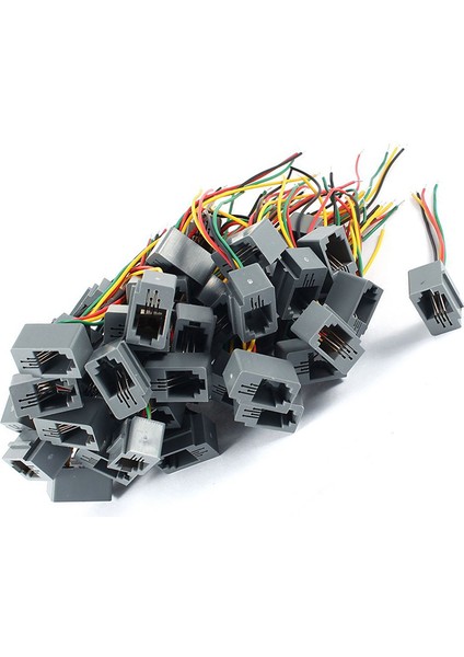 50 Adet 616E 4P4C Rj9 Dişi Telefon Konektörü Adaptörü W 4 Telli 8 cm (Yurt Dışından) fırsatları