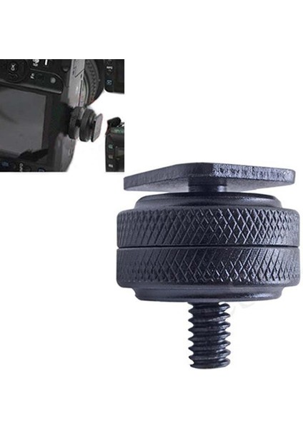 1/4 Inç Çift Somunlu Tripod Montaj Vidası Flaş Kamera Sıcak Ayakkabı Adaptörüne (Yurt Dışından)