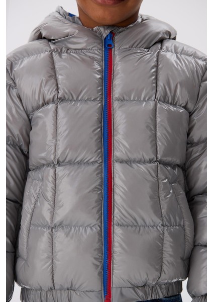 Bg Store Erkek Çocuk Gümüş Mont