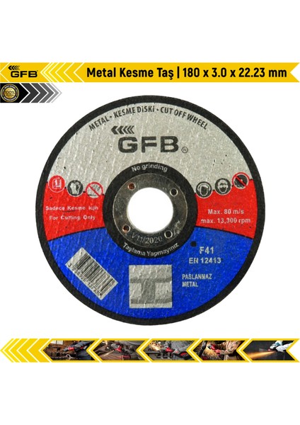 Metal Kesme Taş | 180 x 3.0 x 22.23 mm