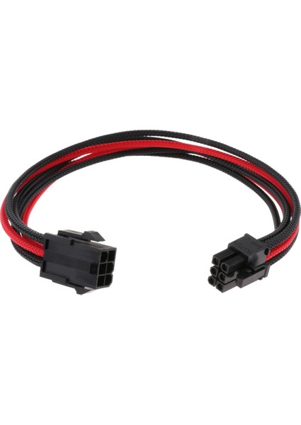 6 Pin Pcı-E Grafik Kartı Gpu Gücü Psu Uzatma Kablosu -30CM Siyah & Kırmızı (Yurt Dışından) fırsatları
