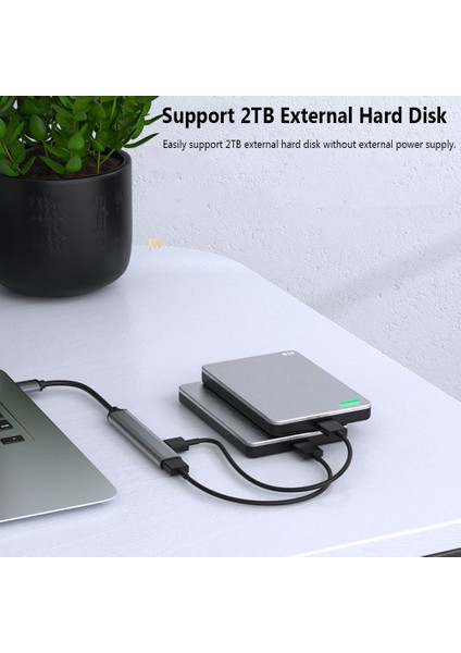 7 Port Tip-C Hub USB 3.0 Genişletici Splitter Dizüstü Pc Sabit Disk Fare Klavye Yüksek Hızlı Otg Adaptör Yerleştirme Istasyonu (Yurt Dışından)
