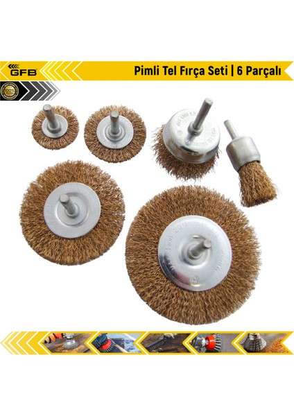 Pimli Tel Fırça Seti | 6 Parçalı