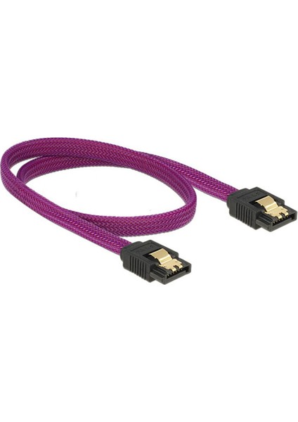 Mor Kollu 18 Inç Premium 6 Gb/s Sata3 Veri Kablosu, Altın Kaplama Mandallı Sataııı 6 Gbps HDD Sabit Disk/ssd Için Kilitleme (Yurt Dışından)