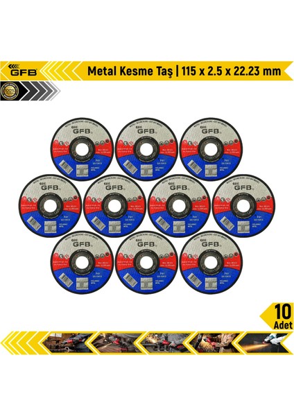 Metal Kesme Taş | 115 x 2.5 x 22.23 mm | 10 Adet