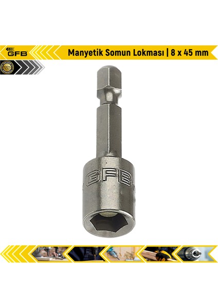 Manyetik Somun Lokması | 8 x 45 mm