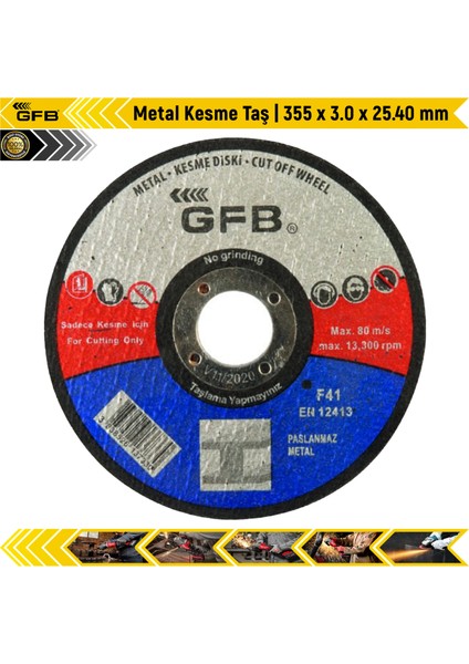 Metal Kesme Taş | 355 x 3.0 x 25.40 mm