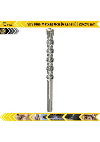 Sds Plus Matkap Ucu (4 Kanallı) | 20X210 mm