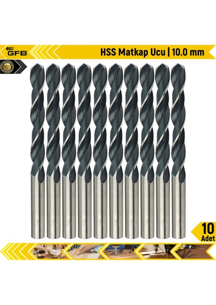 1525 Hss Matkap Ucu 10 mm - 10 Adet