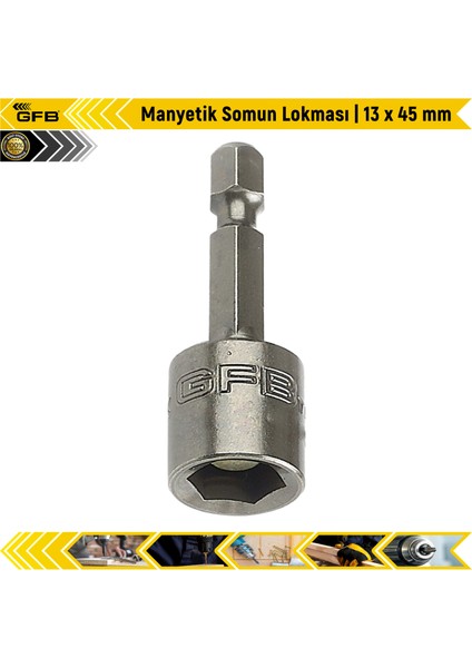 Manyetik Somun Lokması | 13 x 45 mm