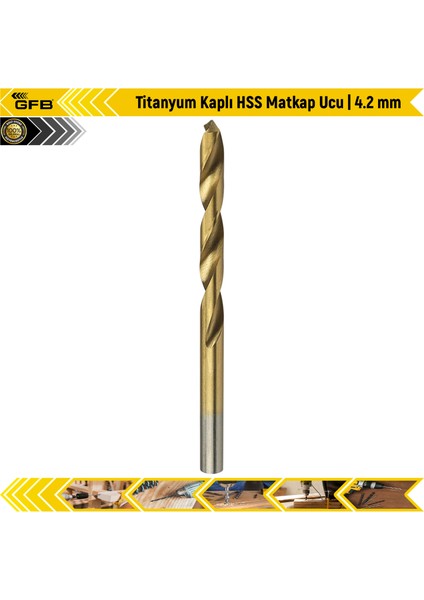Titanyum Kaplı Hss Matkap Ucu | 4.2 mm