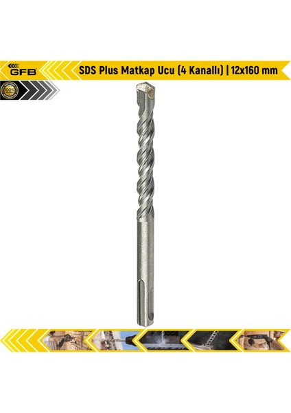 Sds Plus Matkap Ucu (4 Kanallı) | 12X160 mm