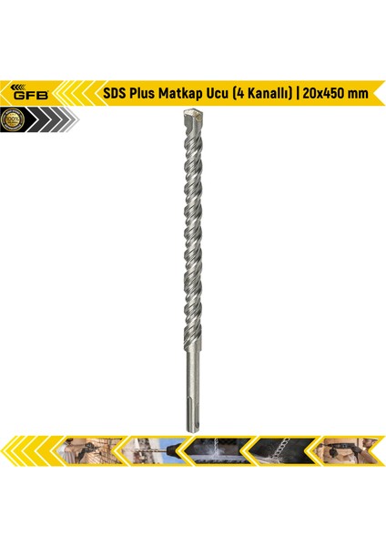 Sds Plus Matkap Ucu (4 Kanallı) | 20X450 mm