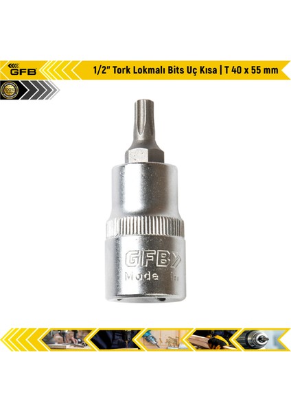 1/2" Tork Lokmalı Bits Uç Kısa | T 40 x 55 mm