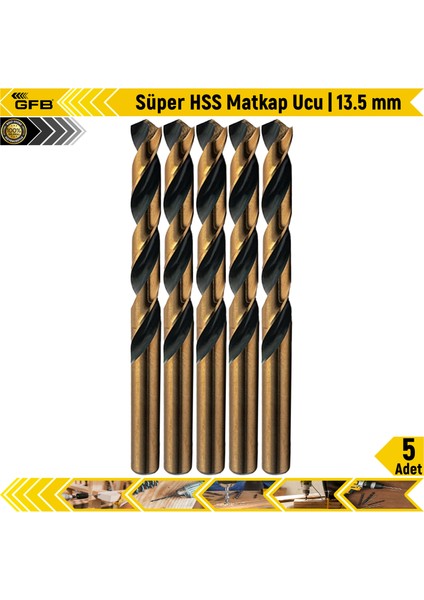 Süper Hss Matkap Ucu | 13.5 mm | 5 Adet