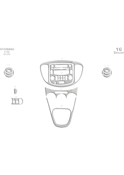 Marscockpitdesign Hyundai I10 Konsol-Maun Kaplama 2009 16 Parça