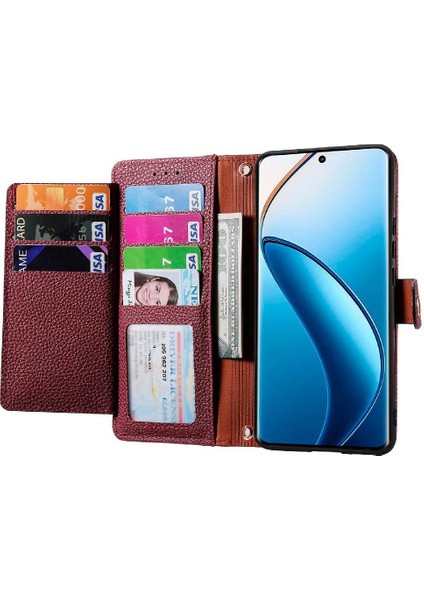 Realme 13 Cüzdan Darbeye Deri Kılıf Fermuar Aşk Için Flip Case (Yurt Dışından)