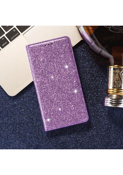 Samsung Galaxy S21 Artı 5g Pu Deri Manyetik Kart Için Glitter Flip Case (Yurt Dışından)