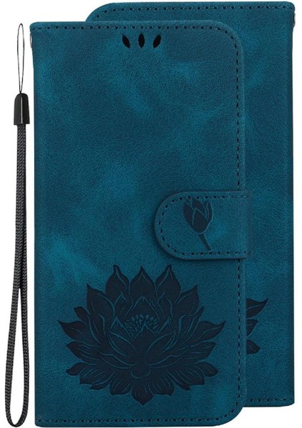 Xiaomi Redmi 9 Başbakan Kabartma Lotus Çiçek Manyetik Cüzdan Için Flip Case (Yurt Dışından)