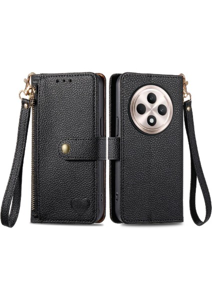 Oppo F27 Aşk Darbeye Dayanıklı Cüzdan Deri Kılıf Fermuar Için Flip Case (Yurt Dışından)