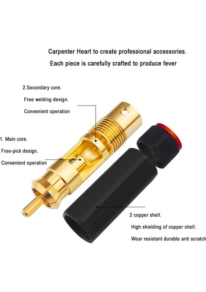 Yytcg Saf Bakır Altın Kaplama Rca Fiş Kendinden Kilitli Ses Konektörü (Yurt Dışından) modelleri