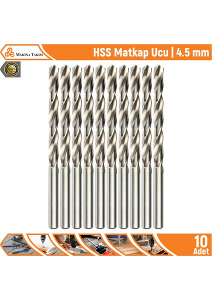 Hss Matkap Ucu | 4.5 mm | 10 Adet