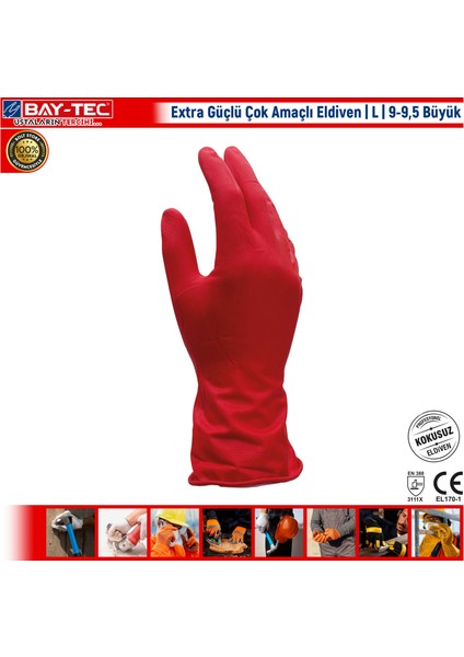 Extra Güçlü Çok Amaçlı Eldiven | L | 9-9,5 Büyük