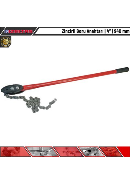 Zincirli Boru Anahtarı | 4” | 940 mm
