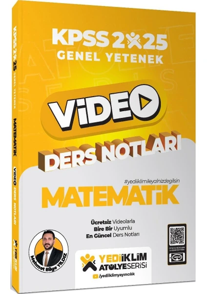 Yediiklim Yayınları 2025 KPSS Genel Yetenek Atölye Serisi Matematik Video Ders Notları