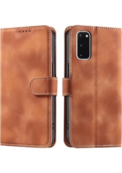 Samsung Galaxy S20 Manyetik Kickstand Bilek Kayışı Pu Deri Için Flip Case (Yurt Dışından) fırsatları