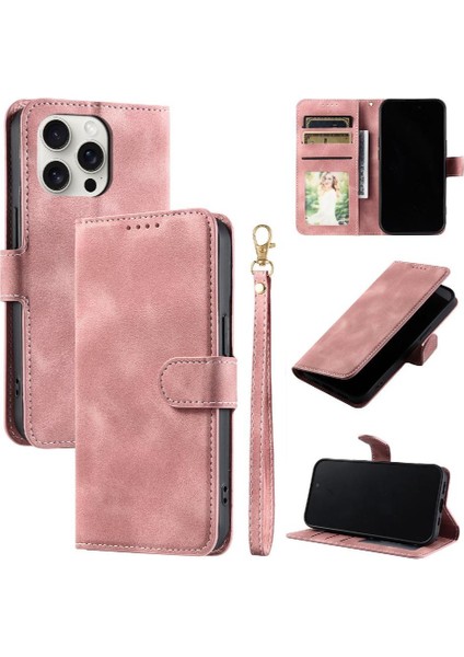IPhone 15 Için Flip Case Pro Max Pu Deri Kickstand Manyetik Cüzdan Kart (Yurt Dışından)
