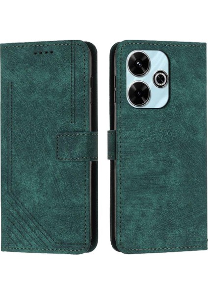 Xiaomi Poco M6 4g Kart Ekleme Cüzdan Pu Deri Için Flip Case (Yurt Dışından)