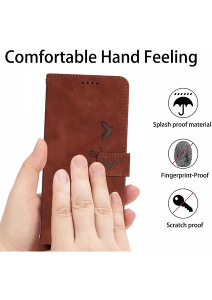 Xiaomi Poco M6 4g Kickstand Yan Toka Pu Deri Aşk Için Flip Case (Yurt Dışından)