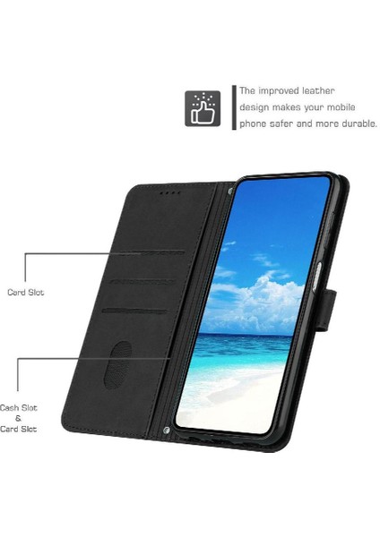 Xiaomi Poco M6 4g Kickstand Yan Toka Pu Deri Aşk Için Flip Case (Yurt Dışından)