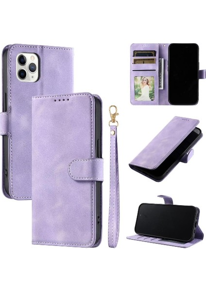 IPhone 11 Için Flip Case Pro Max Manyetik Pu Deri Bilek Kayışı Kickstand (Yurt Dışından)