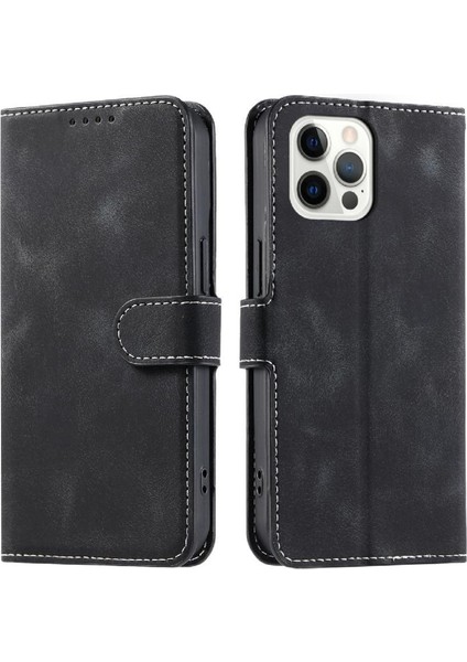 IPhone 12 Için Flip Case Pro Max Kickstand Bilek Kayışı Manyetik Cüzdan Kart (Yurt Dışından)